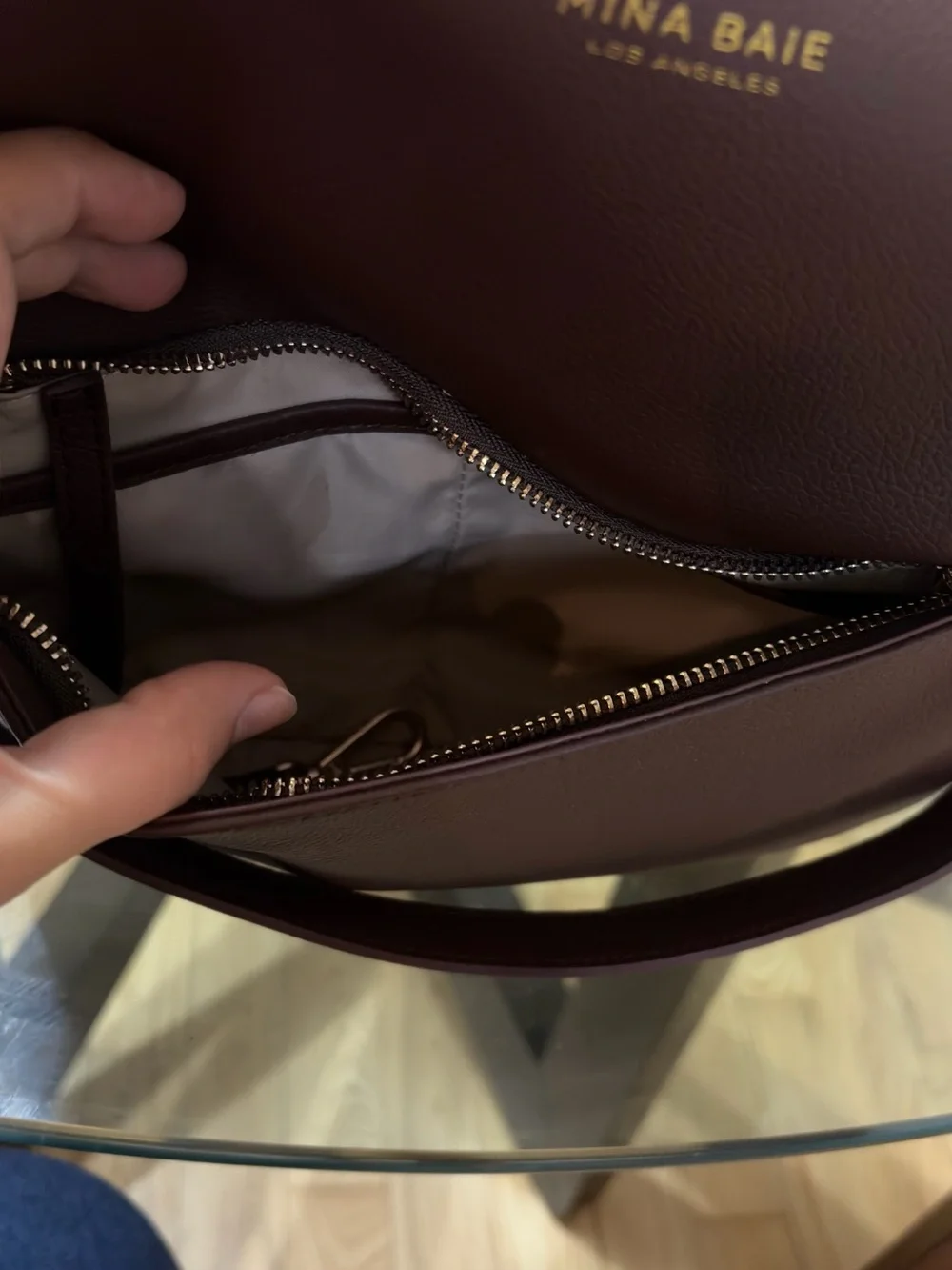 Mina Baie Brown Leather Baby Bag Backpack